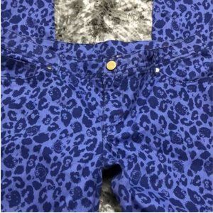 HELLO KITTY Blue Leopard Bow & Kitty PRINT Stretch SKINNY Low Rise PANTS Jeans